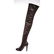 Chanel Black Leather Thigh-High Pearl Heel Boots Heels - 5