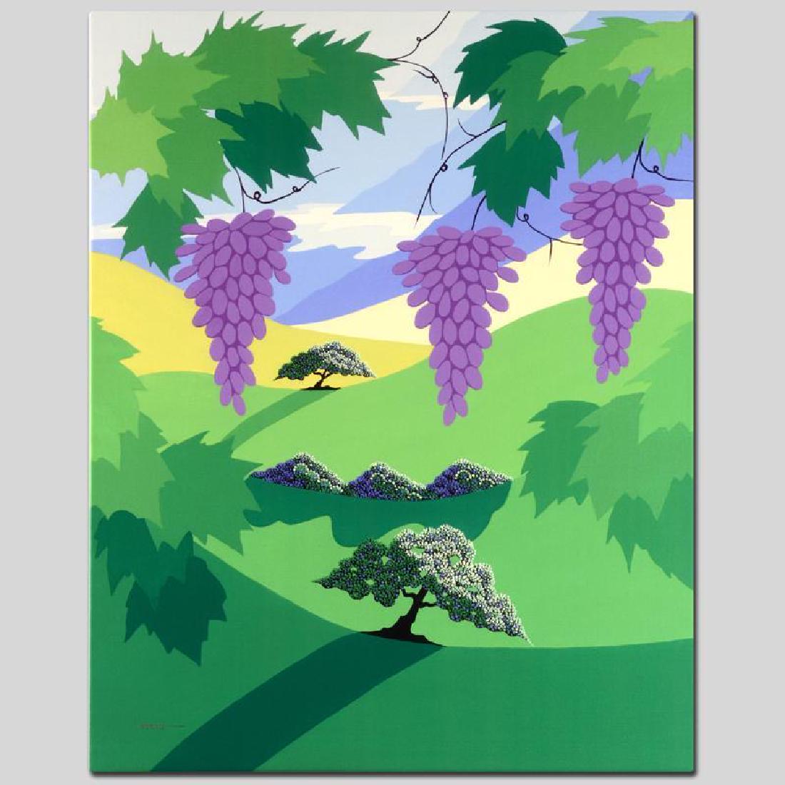 Harvest by Holt, Larissa: Larissa Holt, a student of distinguished artist Eyvind Earle (1916-2000), uses bold colors and breathtaking scenery to create images of Nature in her own unique style. "Harvest" is a limited edition g