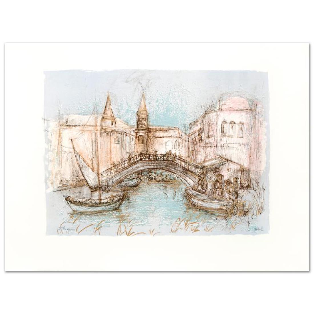 Chioggia by Hibel (1917-2014): "Chioggia" is a limited edition lithograph on paper, numbered and hand signed by Edna Hibel (1917-2014). Includes Certificate of Authenticity! Measures approx. 30" x 22.5" (border) 22" x 16" (image).