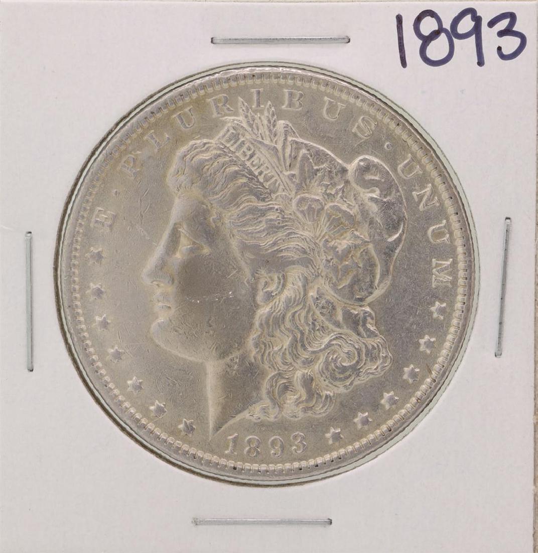 1893 $1 Morgan Silver Dollar Coin: One 1893 $1 Morgan Silver Dollar Coin.