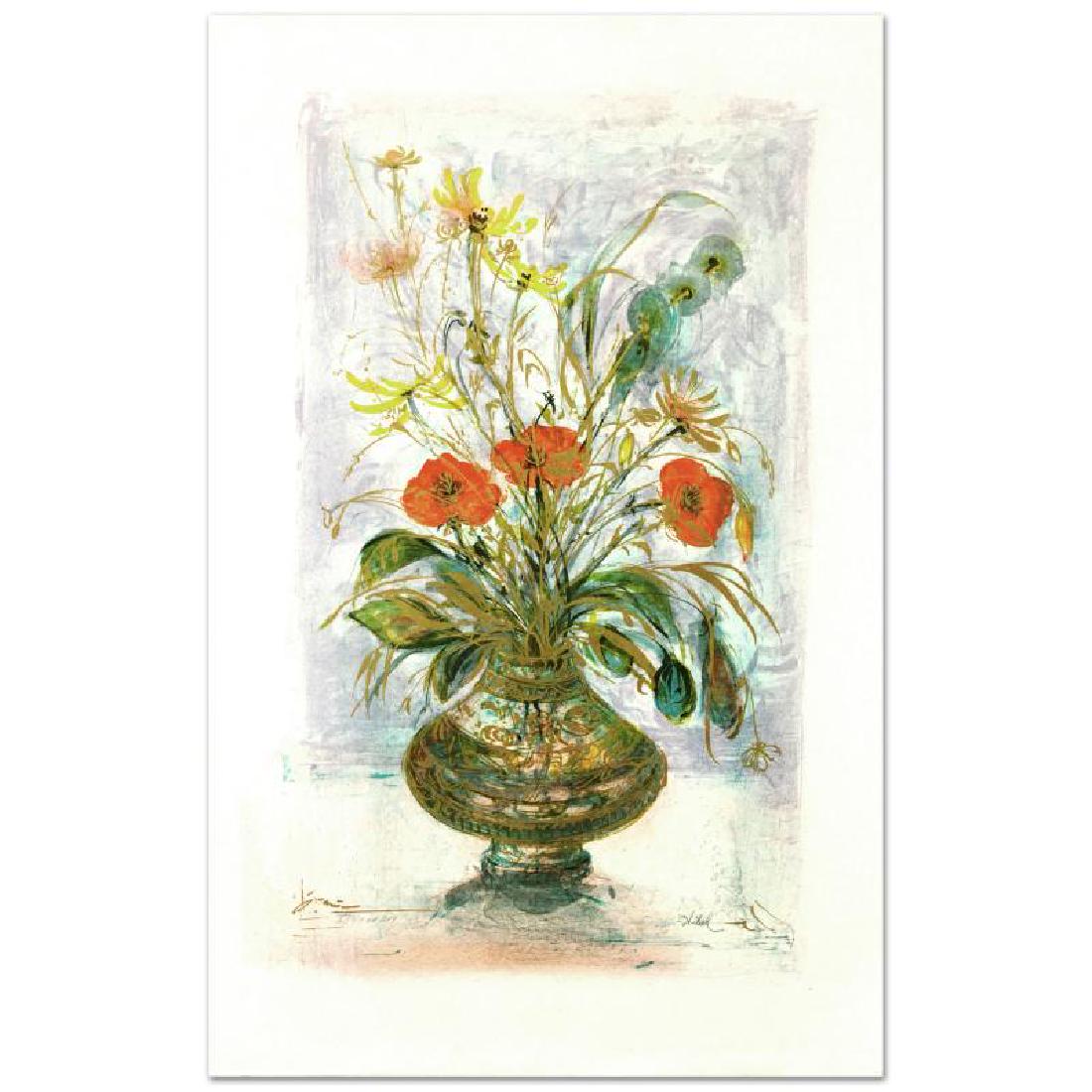 Amapola by Hibel (1917-2014): "Amapola" is a limited edition lithograph on rice paper, numbered and hand signed by Edna Hibel (1917-2014). Includes Certificate of Authenticity! Measures approx. 19.5" x 30.5" (with border), 16" x 2