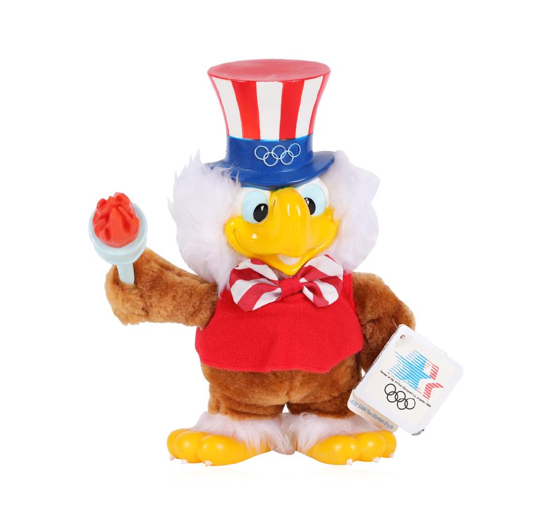 Applause 1984 USA Olympics LA Stuffed Sam the American: This is a collectible 1984 Los Angeles Olympics "Sam the Eagle" stuffed animal souvenir. This plush toy measures approximately 10" tall and was made by the Applause Company in the early 1980's. He is 
