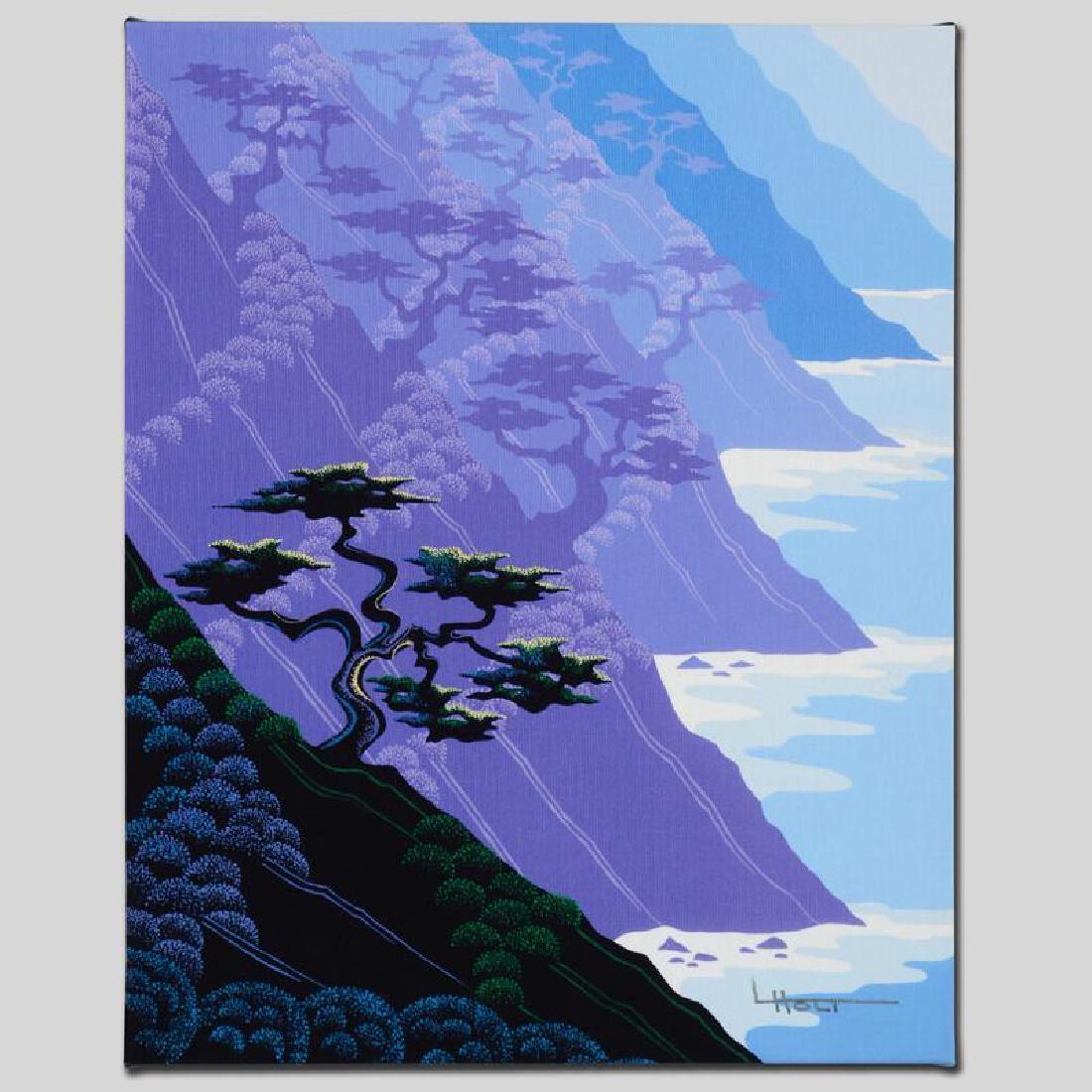 Bonsai by Holt, Larissa: Larissa Holt, a student of distinguished artist Eyvind Earle(1916-2000), uses bold colors and breathtaking scenery to create images of Nature in her own unique style. "Bonsai" is a limited edition gic