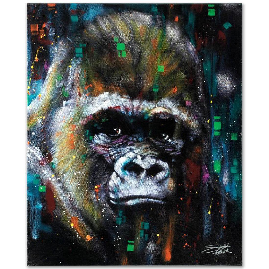 Albert by Fishwick, Stephen: With bright colors and expressive lines, Stephen Fishwick puts a unique spin on pop culture portraits. "Albert" is a limited edition giclee on stretched canvas, numbered and bears the artist's authori