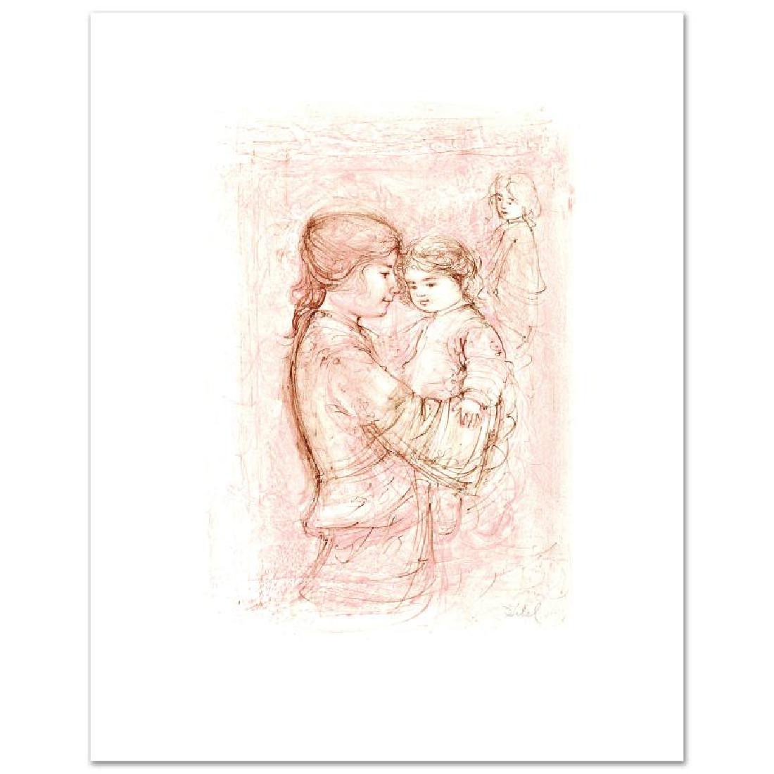 Nicole with Baby by Hibel (1917-2014): "Nicole with Baby" is a limited edition lithograph on paper, numbered and hand signed by Edna Hibel (1917-2014). Includes Certificate of Authenticity! Measures approx. 18" x 22" (with border), 11" x 1