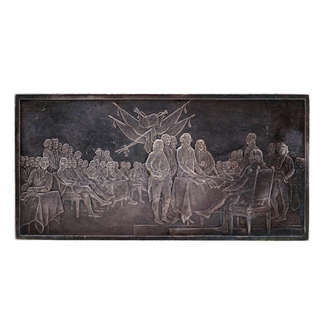 4.2oz .999 Fine Silver Signing of Declaration of: One 4.2oz .999 Fine Silver Signing of Declaration of Independence Art Bar.