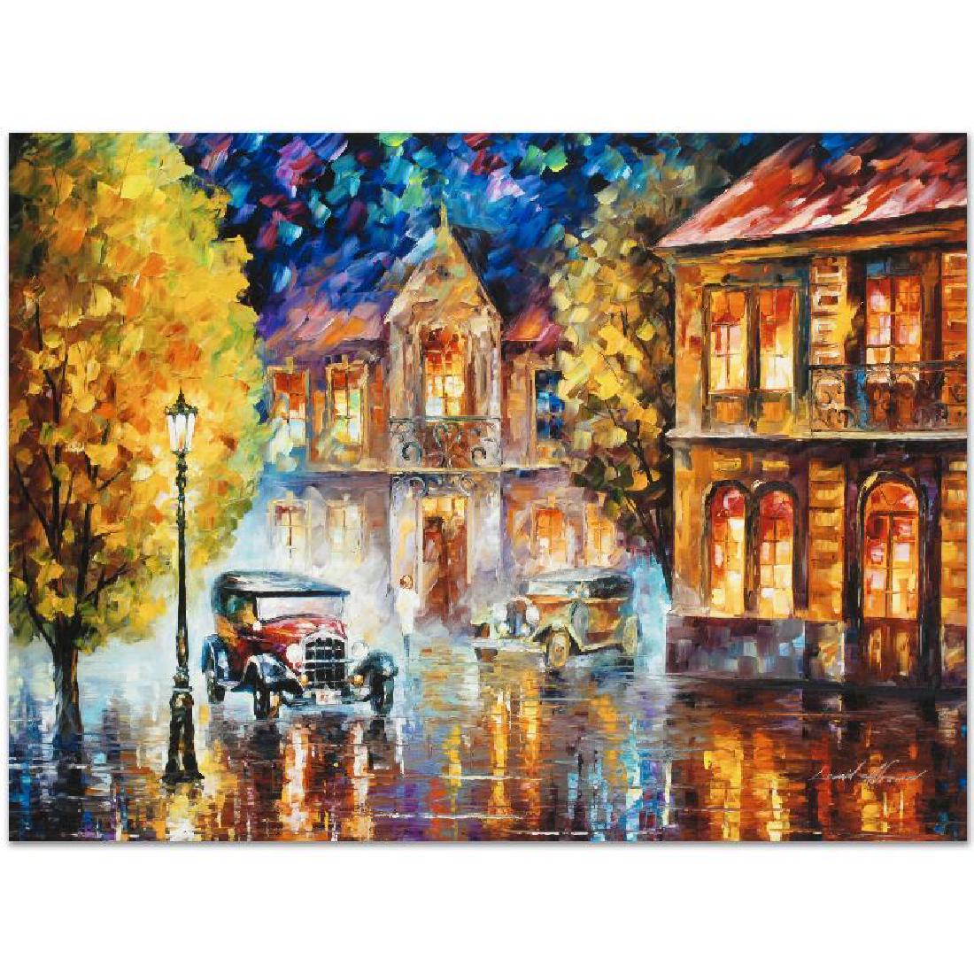 Los Angeles 1930 by Afremov, Leonid: Leonid Afremov's masterful use of color and texture make his paintings unique collectibles that are sure to brighten any wall. "Los Angeles 1930" is a limited edition giclee on canvas. The piece is nu