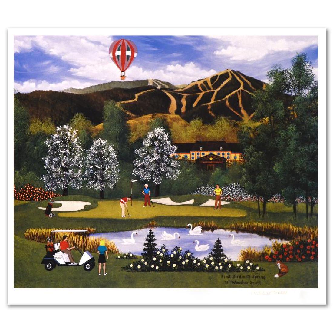First Birdie of Spring by Wooster Scott, Jane: Cozy, down-home images of a bygone era when life was simpler - this is the feeling captured in the creations of one of the world's most recognized artists. "First Birdie of Spring" is a limited editio