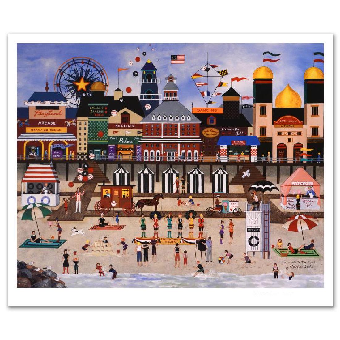 Footprints in the Sand by Wooster Scott, Jane: Cozy, down-home images of a bygone era when life was simpler - this is the feeling captured in the creations of one of the world's most recognized artists. "Footprints in the Sand" is a limited editio