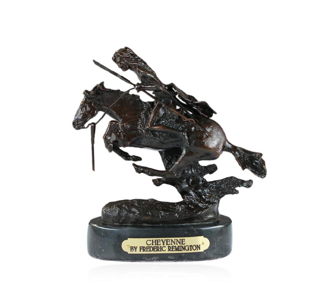 Cheyenne Bronze Replica By Frederic Remington: One "Cheyenne" Bronze Replica By Frederic Remington.