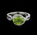 1.82 ctw Peridot and Diamond Ring - 14KT White Gold - 2