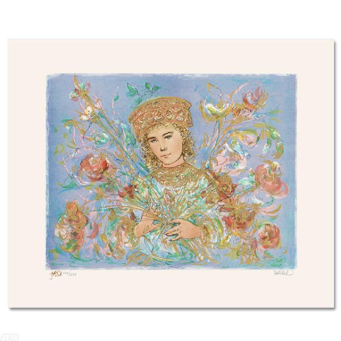 Cheryl by Hibel (1917-2014): "Cheryl" is a limited edition lithograph on paper, numbered and hand signed by Edna Hibel (1917-2014). Includes Certificate of Authenticity! Measures approx. 22" x 18" (with border), 16.5" x 13" (imag
