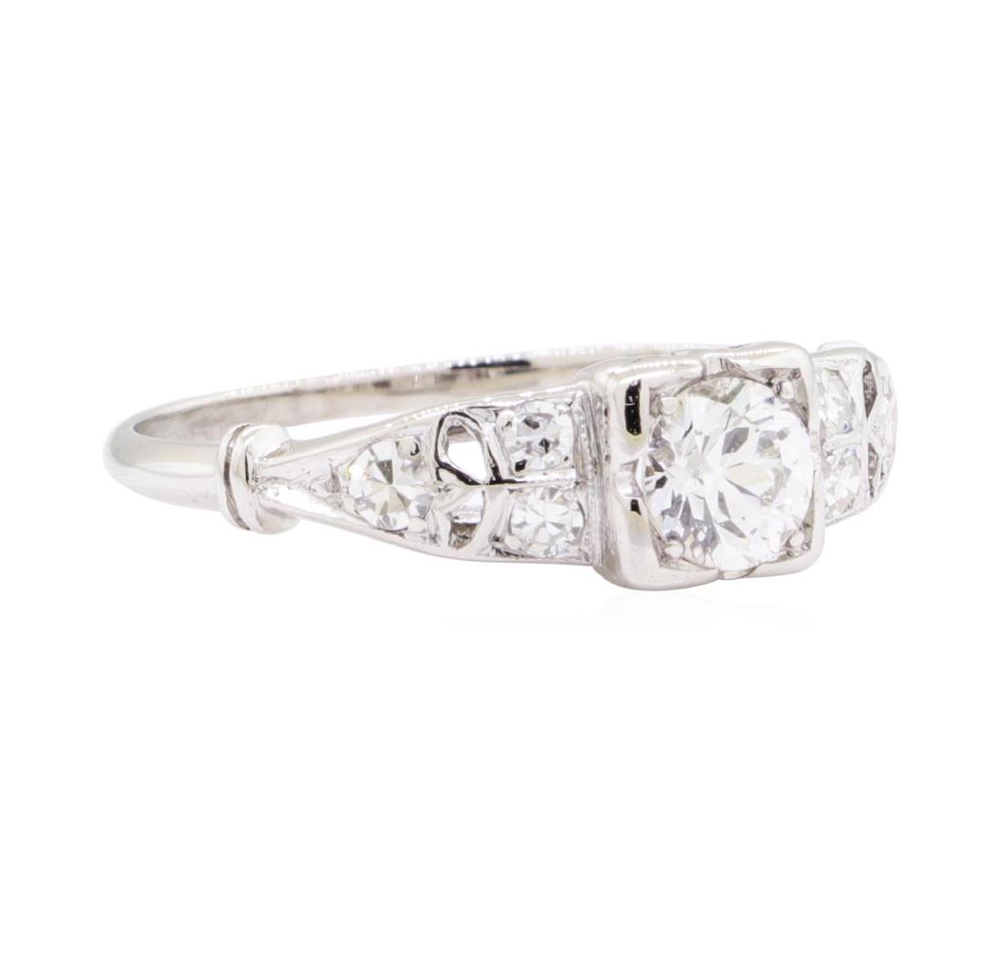0.65 ctw Diamond Lady's Vintage Wedding Ring - Platinum: One vintage lady's wedding ring featuring: platinum weighing 2.0 grams containing diamonds weighing 0.65ctw.