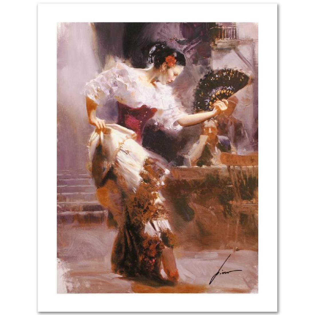 The Dancer by Pino (1939-2010): "The Dancer" is a limited edition giclee on paper by Pino (1939-2010). The piece comes numbered and is hand signed by the artist. Includes Certificate of Authenticity. Measures approxiamtely 20 x 15"