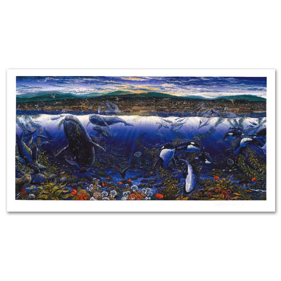 Golden Light on Cannery Row by Nelson, Robert Lyn: Captivating audiences worldwide, Nelson dazzles all with his incredible use of color and depth. "Golden Light on Cannery Row" is a limited edition mixed media on paper, numbered and hand signed by the