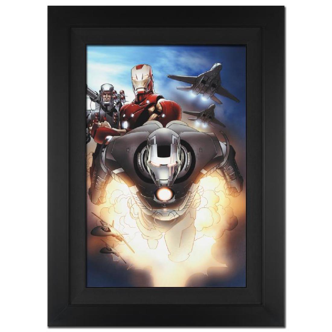 Iron Man 2.0 #7 by Stan Lee - Marvel Comics: A piece of comic book history, this limited edition, from original art by Salvador Larroca, depicts the characters Iron Man and War Machine. Salvador Larroca is a Spanish comic book artist, primarily