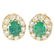 14k Yellow Gold 3.71 ctw Oval Emerald & Round Diamond
