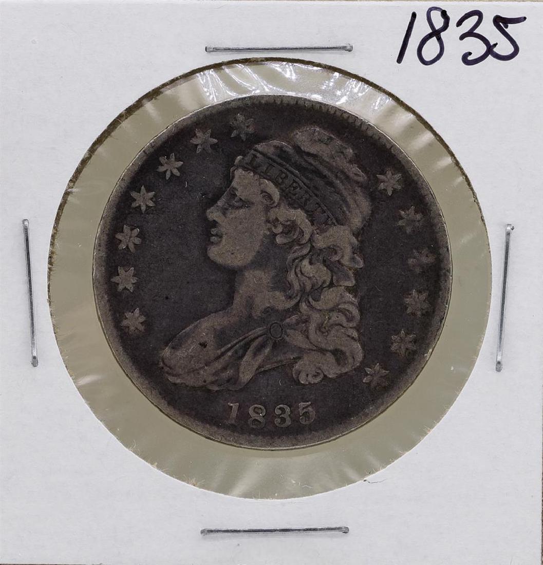 1835 Capped Bust Half Dollar Coin: One 1835 Capped Bust Half Dollar Coin.