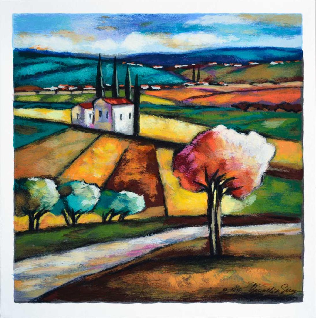 Slava Brodinsky Season of Harvest: Artist: Slava Brodinsky - Title: Season of Harvest - Medium: Serigraph on Fine Art Paper - Signature: Hand-signed by the Artist - Limited Edition: 495 - Image Size: Approximately 12.25 inches x 12.25