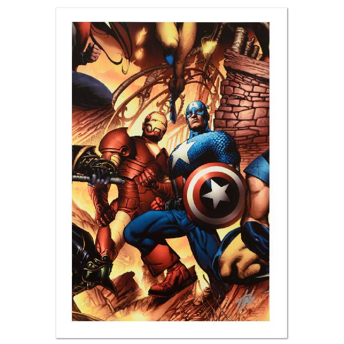 New Avengers #6 by Stan Lee - Marvel Comics: A piece of comic book history, this limited edition, from original art by Bryan Hitch, depicts the classic Captain America and Iron Man. British artist Bryan Hitch was inspired by comic books at an ea