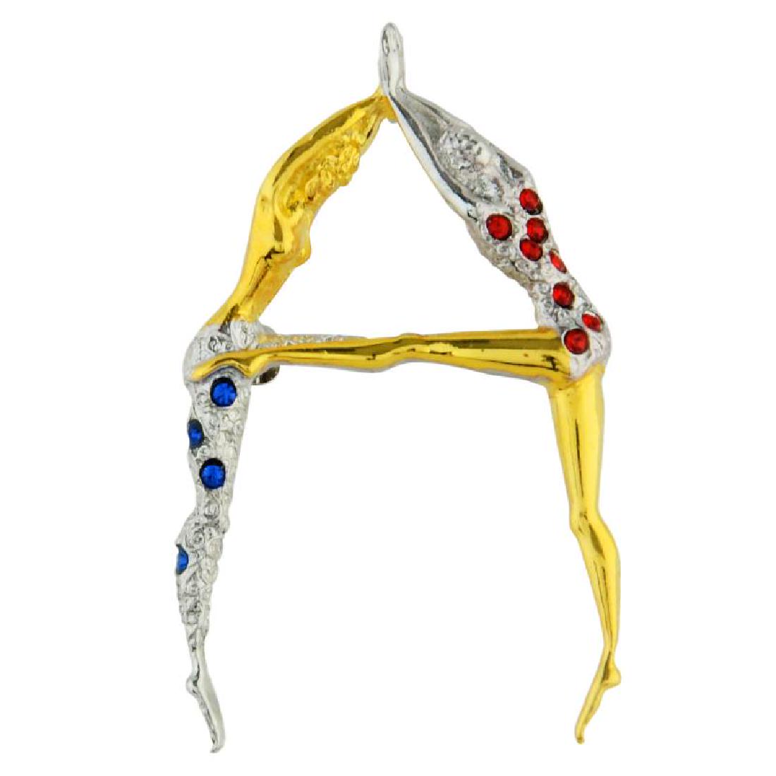 The Father of Art Deco Pendant: THIS IS YOUR GOLDEN OPPORTUNITY TO OWN A GENUINE ERTE ART DECO CREATION! From an original design by the "Father of Art Deco", Erte's famous "Alphabet" series was first a Suite of Serigraphs and then a