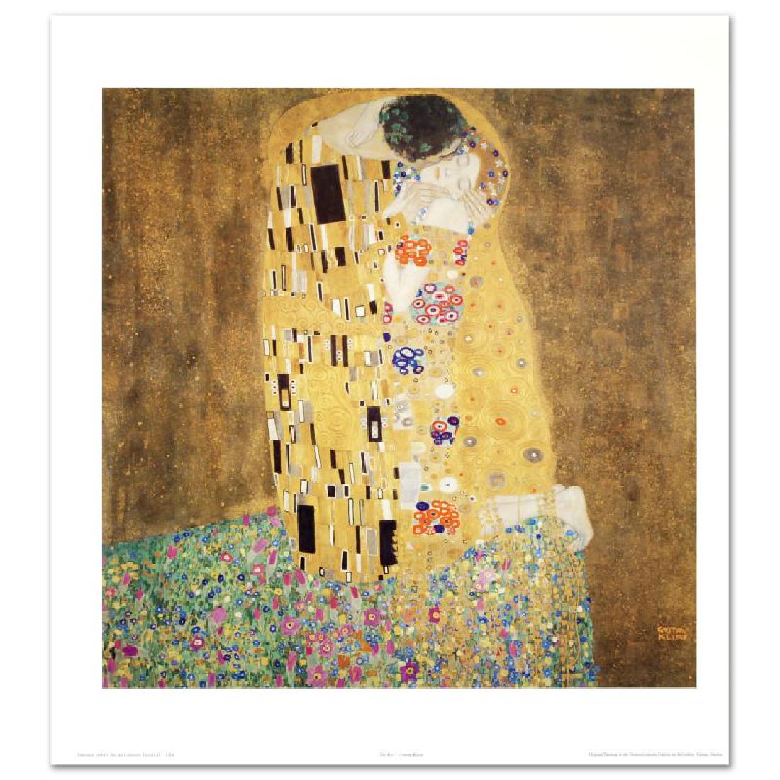 The Kiss by Gustav Klimt (1862-1918): "The Kiss" fine art print by Gustav Klimt (1840-1926), created with EncreLuxe printing process which captures the subtle nuance of color from the artist's palette! Measures approx. 28" x 30" (with bor