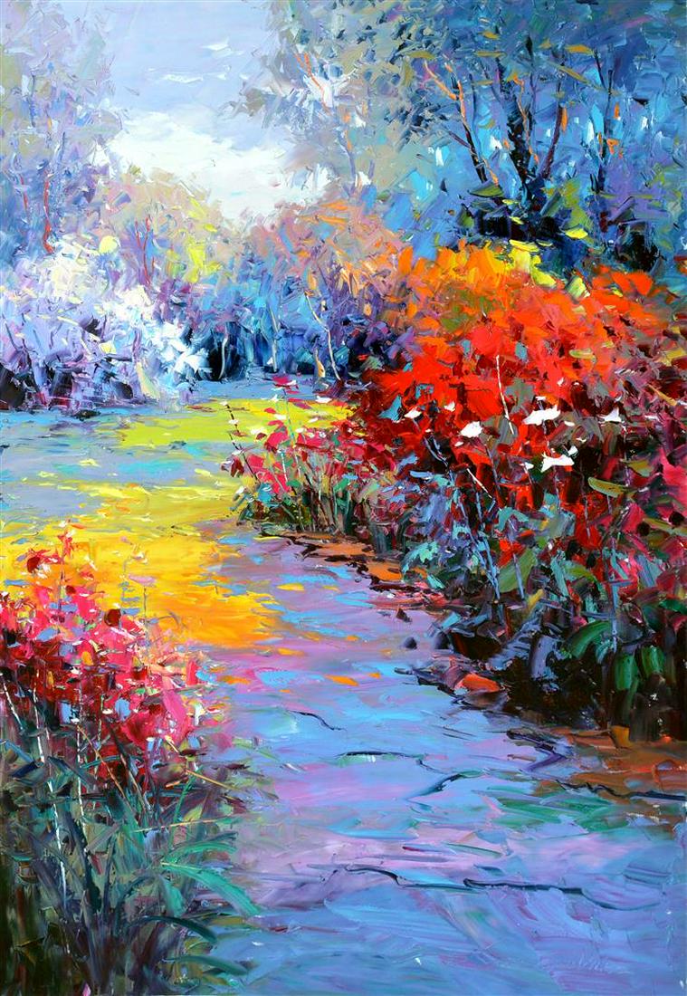 Tom Dinte Original Oil Painting: Artist: Tom Dinte - Title: Untitled - Medium: Original Oil on Canvas - Signature: This one-of-a-kind work is hand-signed by the artist at the bottom of the image - Image Size: Approximately 34 inches 