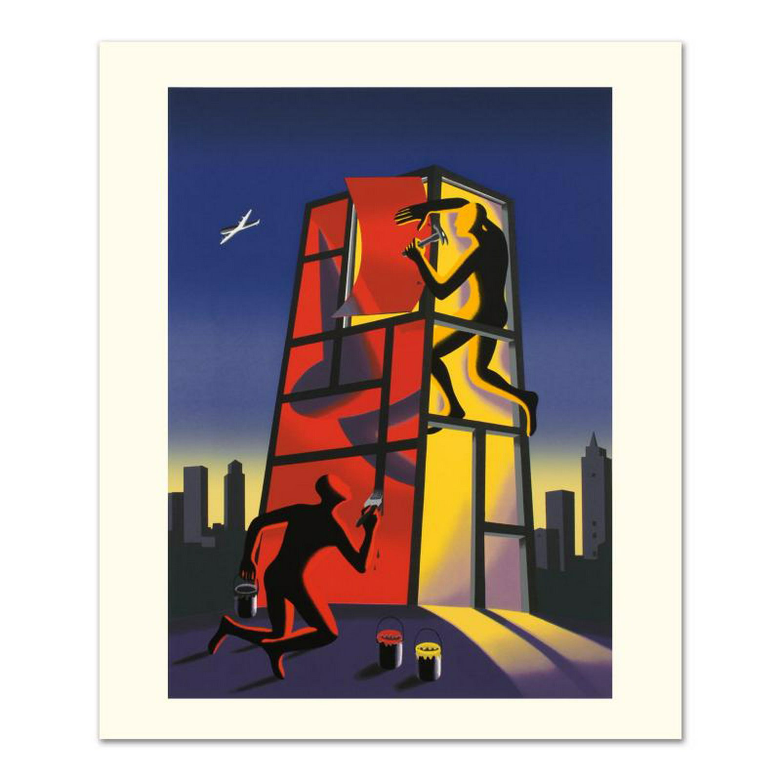 Panic In The Minefield by Kostabi, Mark: "Panic In The Minefield" is a limited edition serigraph on paper, numbered and hand signed by Kostabi. Includes Certificate of Authenticity!Measures approx. 27.5" x 35" (with border), 21.5" x 29" (ima