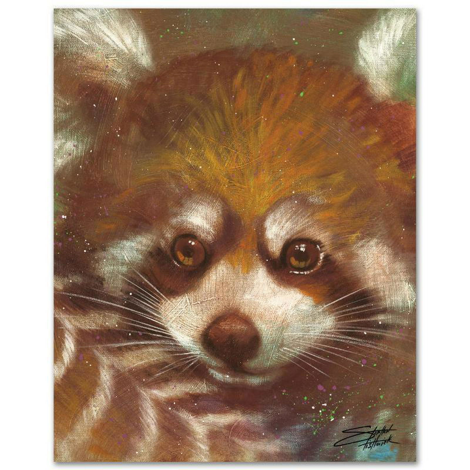 Red by Fishwick, Stephen: With bright colors and expressive lines, Stephen Fishwick puts a unique spin on pop culture portraits. "Red" is a limited edition giclee on stretched canvas, numbered and bears the artist's authorized