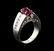 1.39 ctw Ruby and Diamond Ring - 14KT White Gold - 4