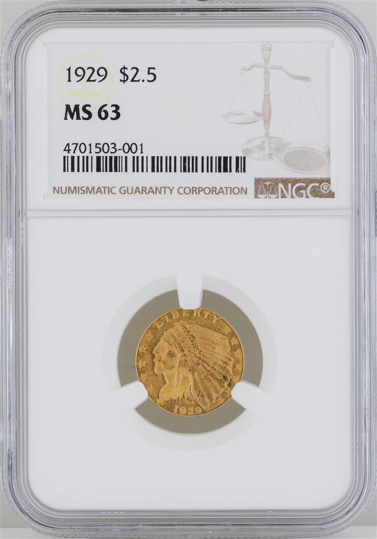 1929 2 12 Indian Head Quarter Eagle Gold Coin Ngc