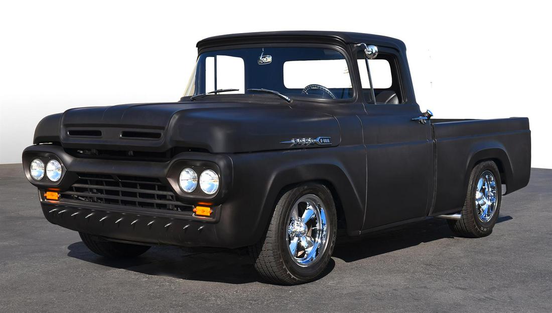 1959 Ford F-100 Super Custom Show Truck: This truck has a fully custom chrome 390 motor with a 4-speed transmission, new clutch, New rear end, Power Steering, lots of New Chrome and Rubber! This truck needs nothing, can be driven daily and i