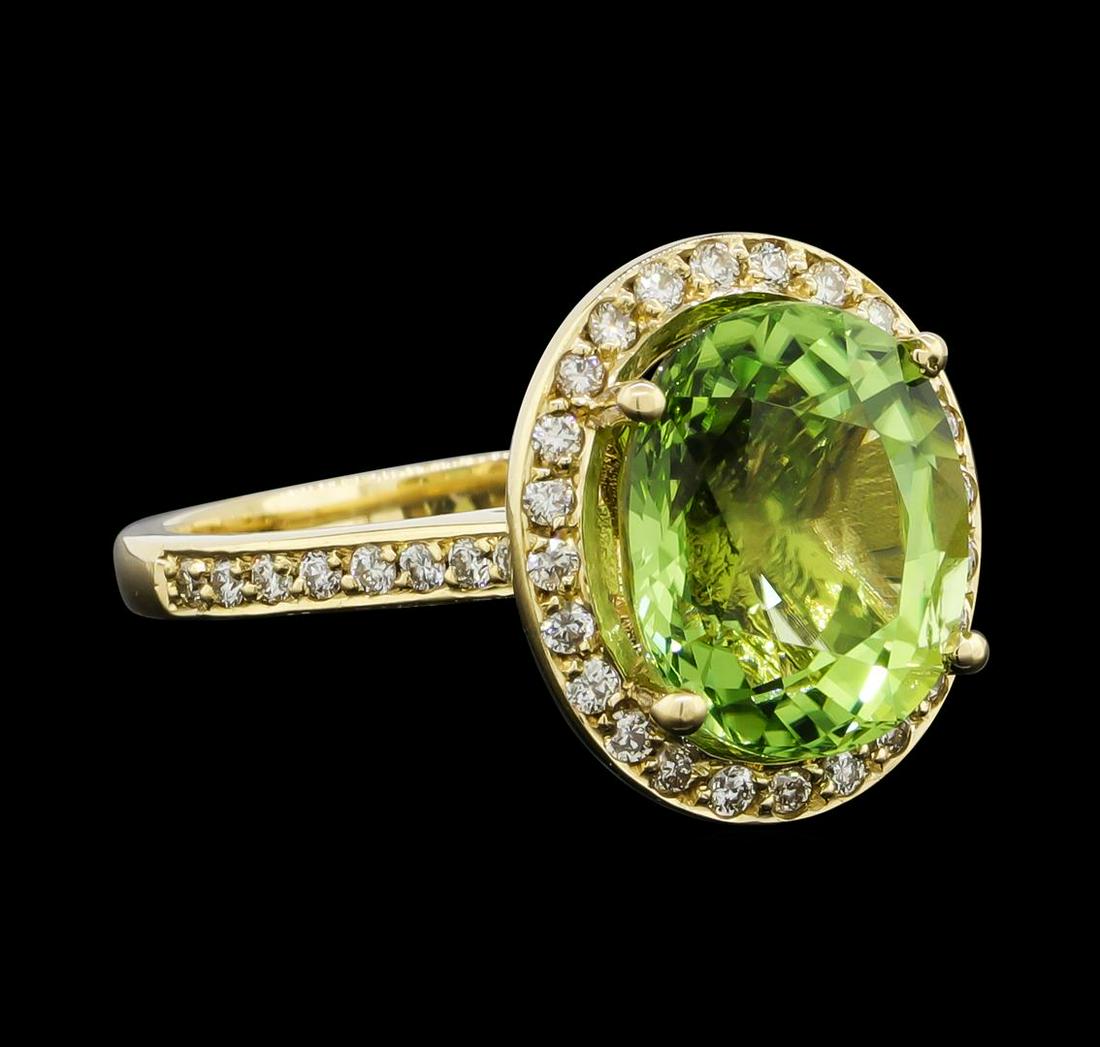 4.82 ctw Beryl and Diamond Ring - 14KT Yellow Gold: One ring featuring: 14KT yellow and white gold weighing 5.25 grams containing diamonds weighing 0.40ctw.