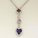 14K White Gold Heart Amethyst Tourmaline Pink Sapphire