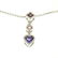 14K White Gold Heart Amethyst Tourmaline Pink Sapphire - 3