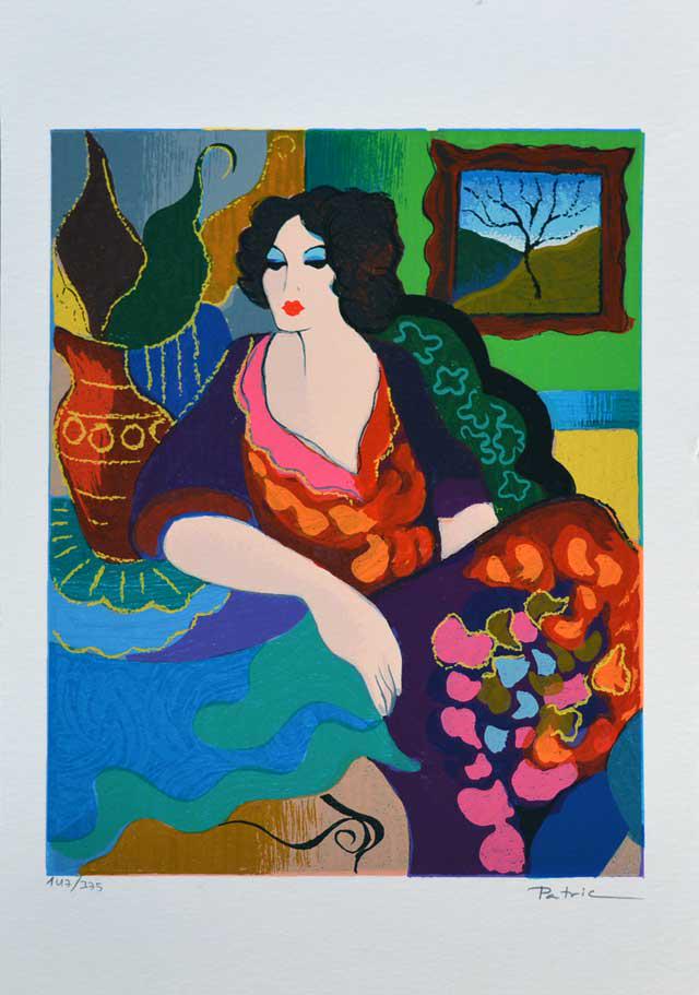 Patricia Govezensky /"Amanda/" Serigraph on Silk Screen Limited Edition Signed Art