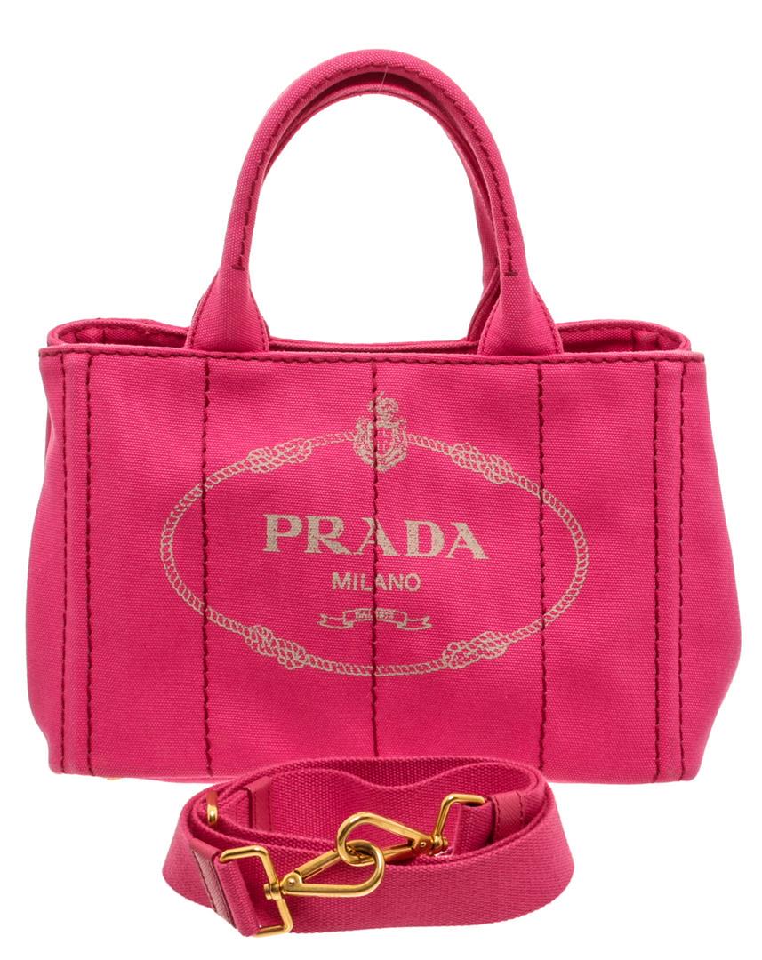 prada pink canvas tote