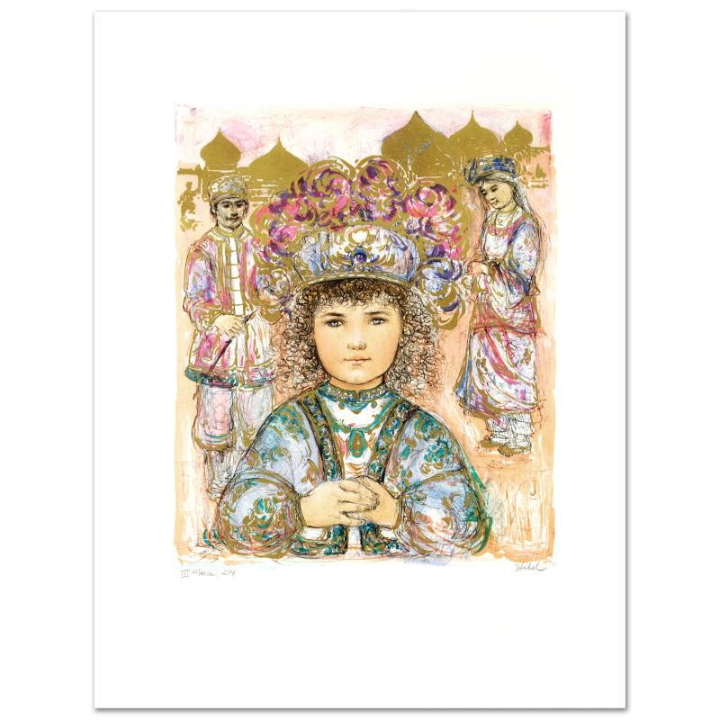 Darya's Daughter by Hibel (1917-2014): "Darya's Daughter" is a limited edition lithograph on paper, numbered and hand signed by Edna Hibel (1917-2014). Includes Certificate of Authenticity! Measures approx. 20" x 26" (with border), 14" x 1