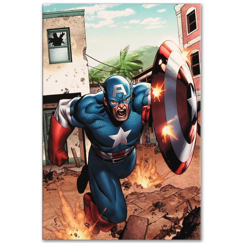 Marvel Adventures: Super Heroes #8 by Marvel Comics: A piece of comic book history, this limited edition, from original art by Clayton Henry, depicts an epic image of Captain America. Artistic from an early age, Clayton Henry often uses comic books as h