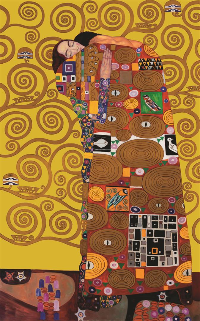 Gustav Klimt Fulfillment: Artist: Gustav Klimt - Title: Fulfillment - Medium: Fine Art Giclee on Canvas - Image Size: Approximately 32 inches x 20 inches - Framed: Unframed on Unstretched Canvas - Gustav Klimt (1862-1918) was 