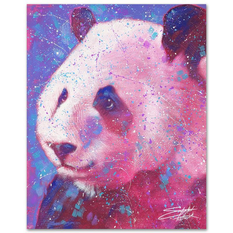 Gentle Giant by Fishwick, Stephen: With bright colors and expressive lines, Stephen Fishwick puts a unique spin on pop culture portraits. "Gentle Giant" is a limited edition giclee on stretched canvas, numbered and bears the artist's a