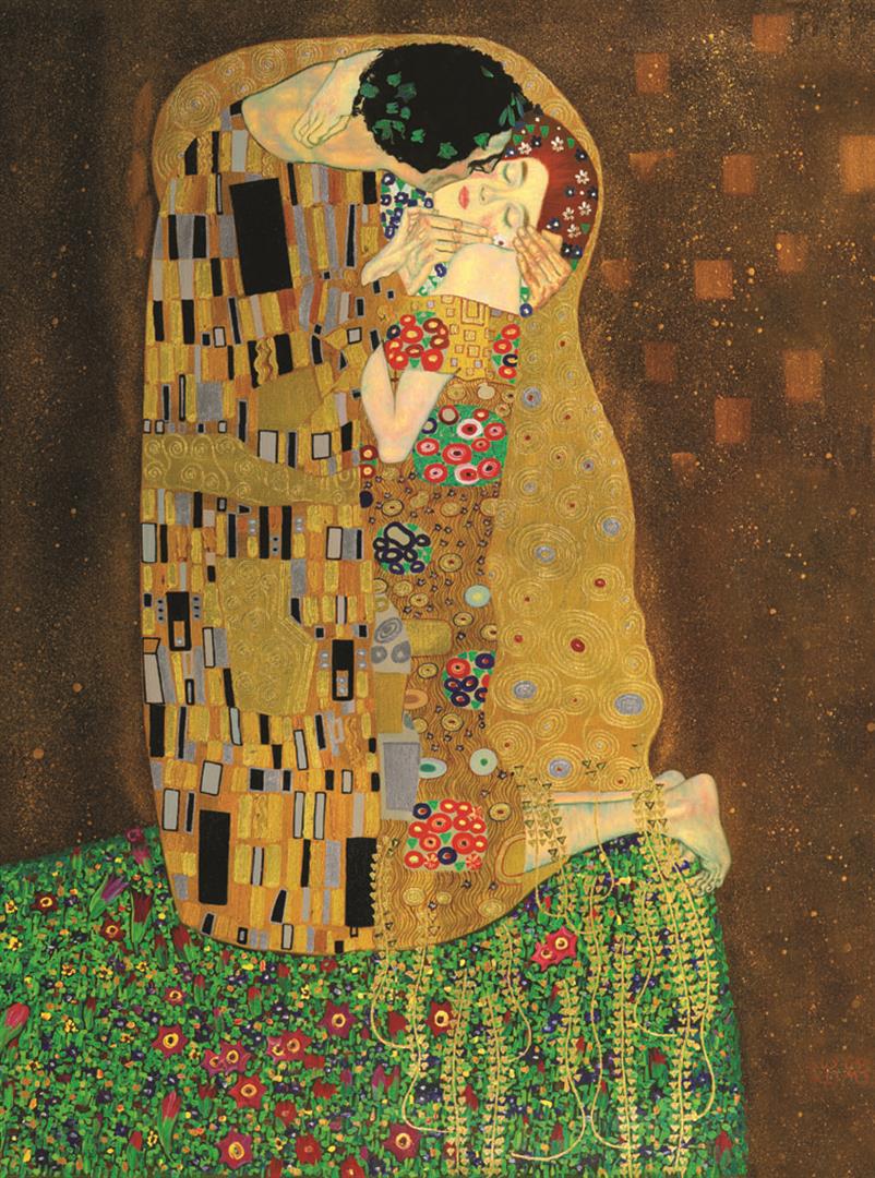 Gustav Klimt The Kiss: Artist: Gustav Klimt - Title: The Kiss - Medium: Fine Art Giclee on Canvas - Image Size: Approximately 32 inches x 23.75 inches - Framed: Unframed on Unstretched Canvas - Gustav Klimt (1862-1918) was 