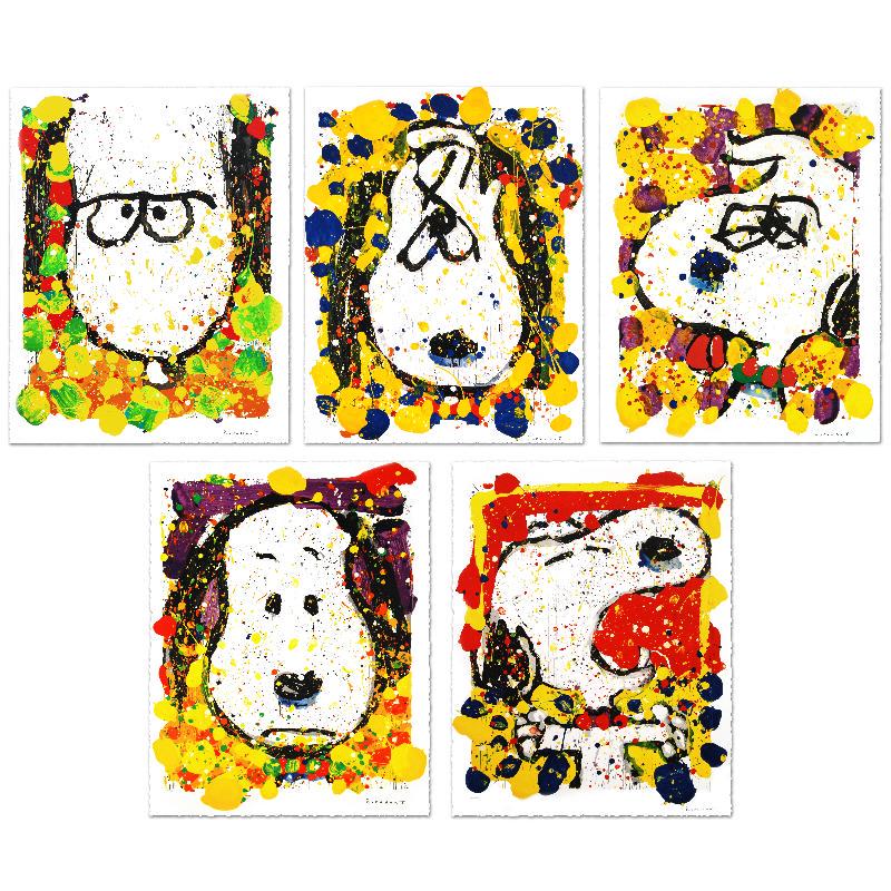 Squeeze the Day Suite - Matching #s by Everhart, Tom: "Squeeze The Days - Monday, Tuesday Wednesday, Thursday and Friday" is a Matched Suite of Five limited edition hand pulled original lithographs on museum quality deckle-edge paper, all matching number