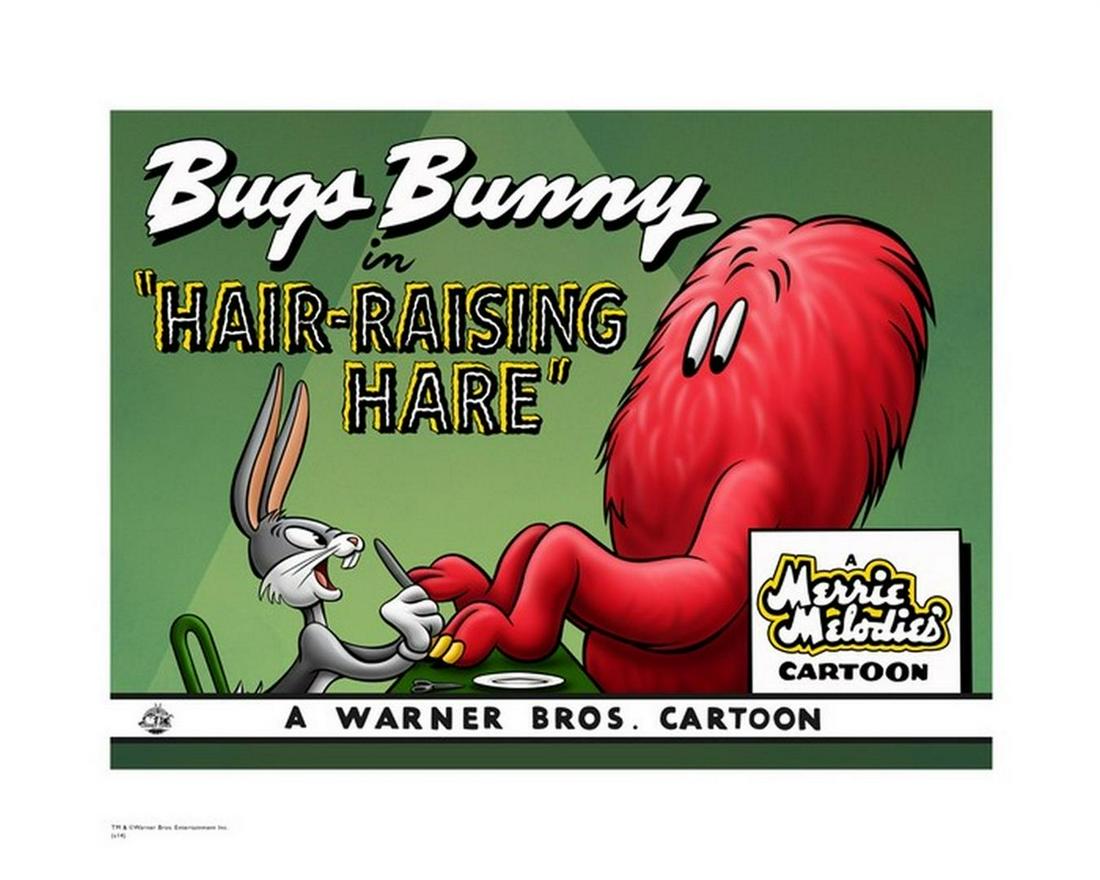 Warner Brothers Hologram Hair Raising Hare: Artist: Warner Brothers) - Title: Hair Raising Hare - Medium: Giclee on Fine Art Paper - Signature: Hand-signed by the Artist - Limited Edition: 500 - Image Size: Approximately 12 Inches x 16 inches -