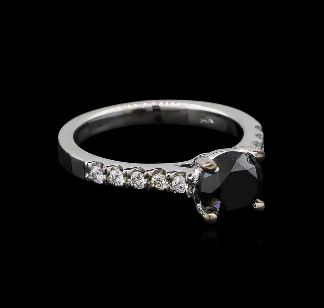 1.92 ctw Black Diamond Ring - 14KT White Gold: One ring featuring: 14KT white gold weighing 3.95 grams containing one black diamond with a total weight of 1.68ct and side diamonds with a total weight of 0.24ct.