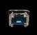 3.50 ctw Blue Topaz and Diamond Ring - 14KT White Gold - 2