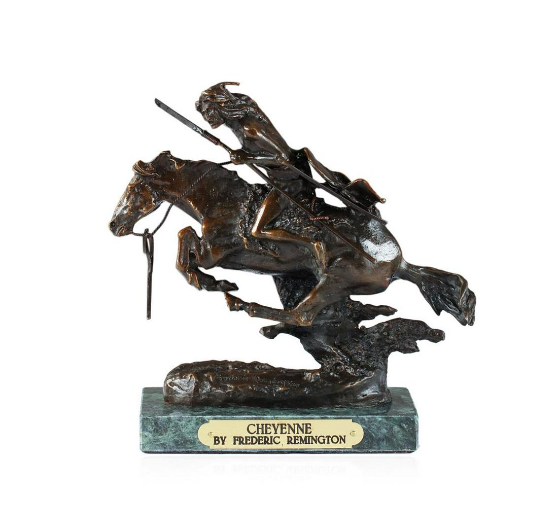 Cheyenne Bronze Replica By Frederic Remington: One "Cheyenne" Bronze Replica By Frederic Remington. 8 Inches tall.