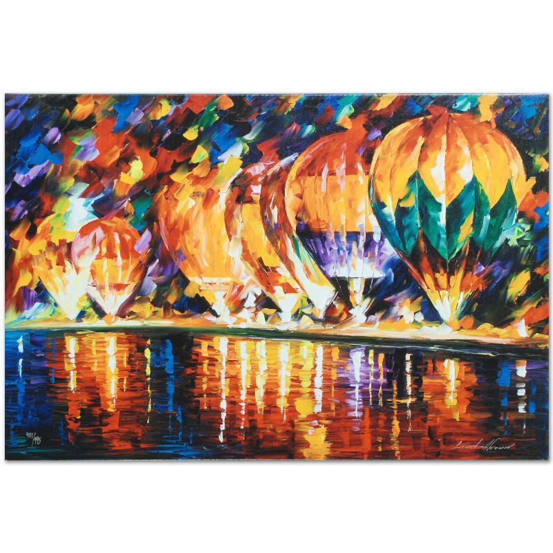 With the Stars by Afremov, Leonid: Leonid Afremov's masterful use of color and texture make his paintings unique collectibles that are sure to brighten any wall. "With the Stars" is a limited edition giclee on canvas. The piece is numb