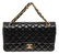 Chanel Black Lambskin Leather Full Flap Bag
