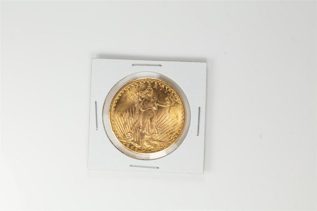 1927 $20 St. Gaudens Double Eagle Gold Coin: One 1927 $20 St. Gaudens Double Eagle Gold Coin.